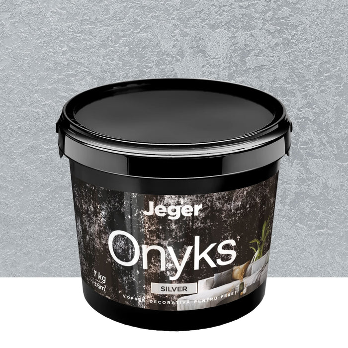 Vopsea decorativa Jeger, efect Onyks, argintiu, 7 kg WALTI