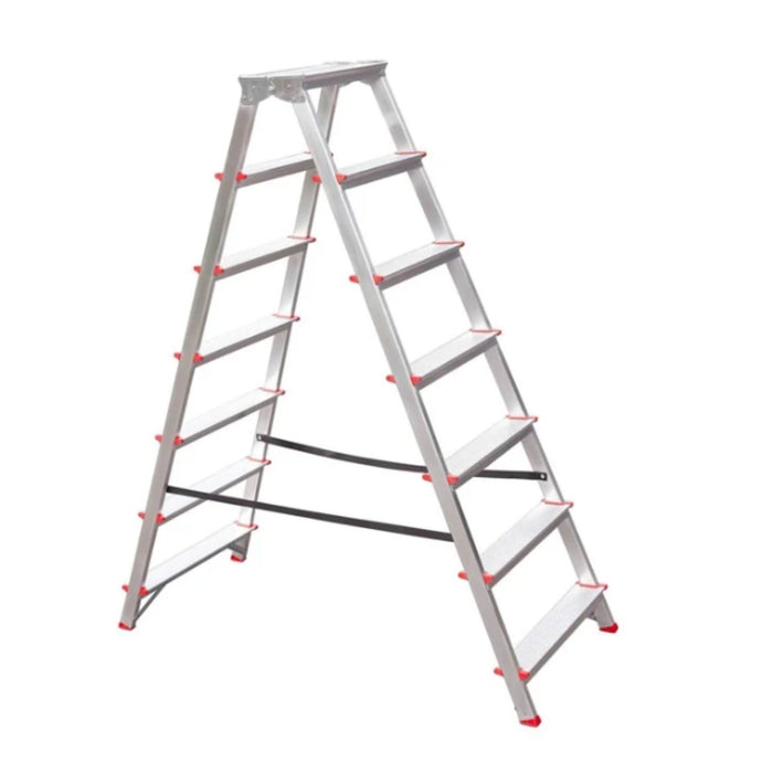 Scara dubla cu trepte Altrad, 2 x 7, sarcina max. 150 kg, argintiu WALTI