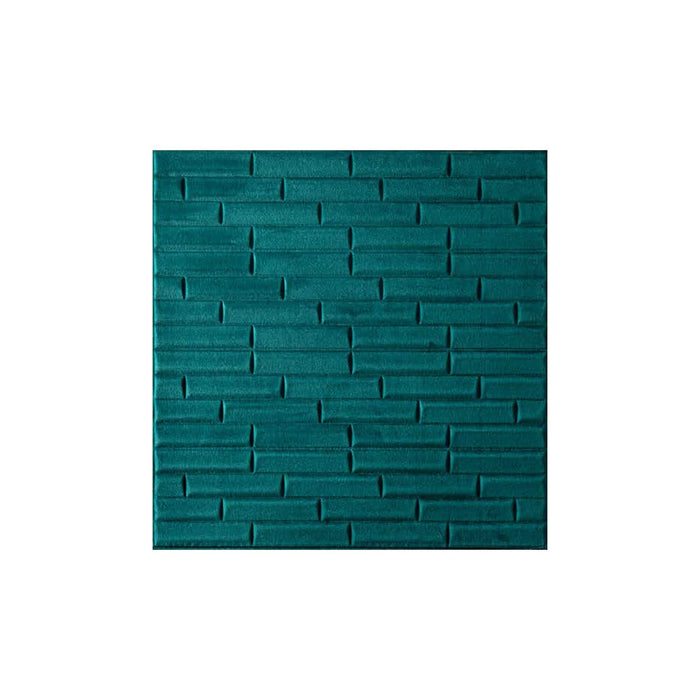 Panou tapitat autoadeziv decorativ, 70 x 70 cm, model caramida, textura catifea, verde WALTI