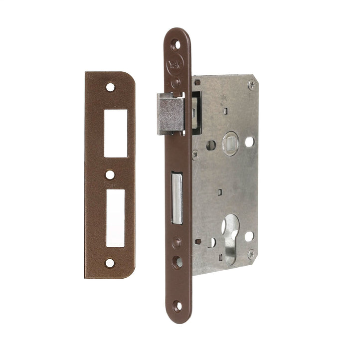 Broasca usa Yale, incastrata, usa intrare, inchidere cu cilindru, 43 x 54 mm, maro WALTI