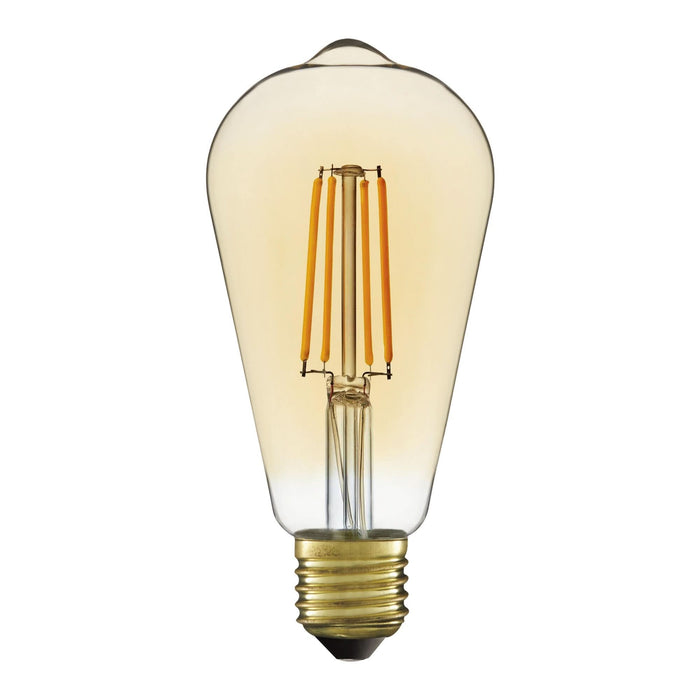 Bec LED decorativ Lexman, E27, ST64, 4 W, alb cald, 2700K, 470 lm, tip Edison, amber WALTI