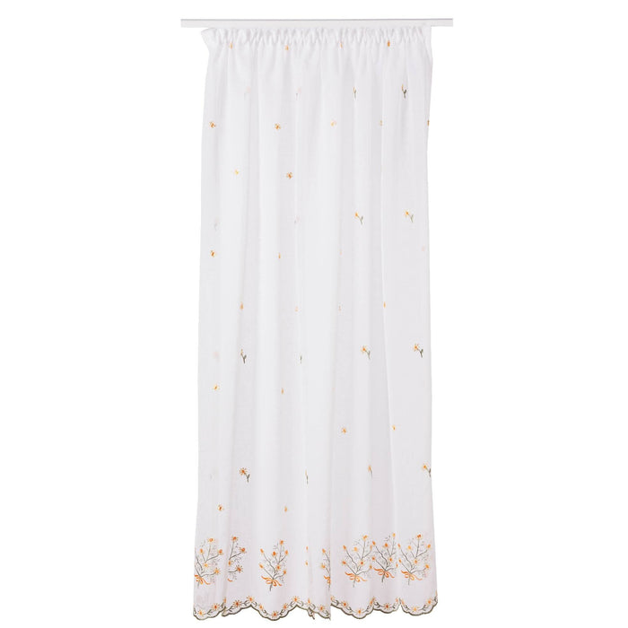 Perdea Marigold 140 x 160 cm, model floral/vegetal, cu rejansa, galben WALTI