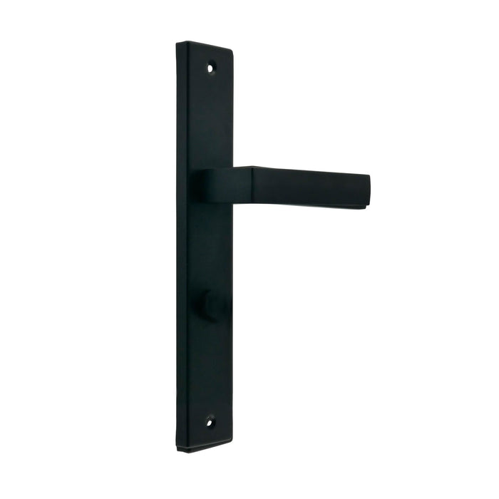 Maner cu sild usa interior, Qubik, 72 mm, cu buton inchidere, aluminiu, negru WALTI