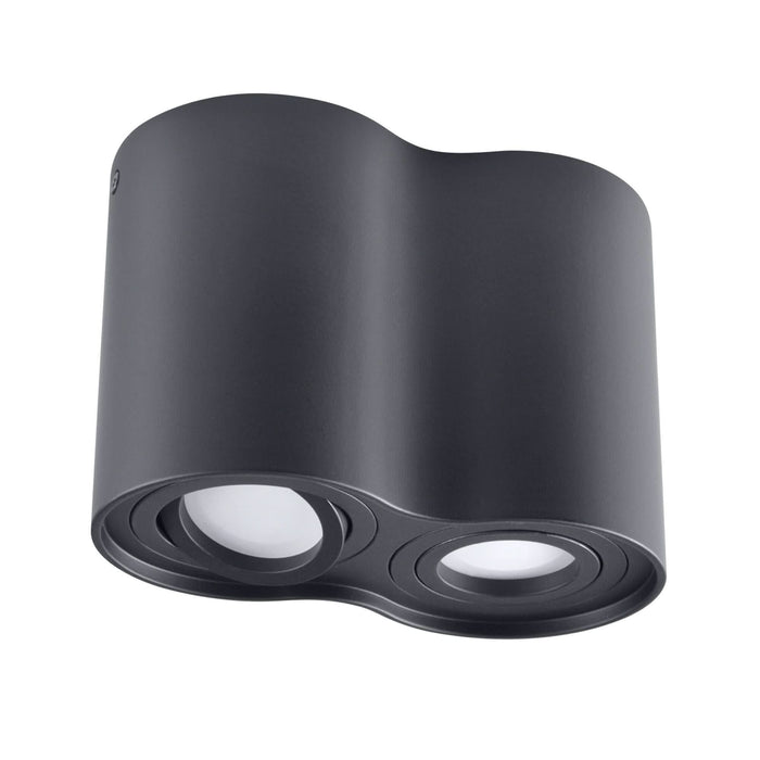 Spot aplicat Hadar, 2 x GU10, 10 W, rotund, negru WALTI