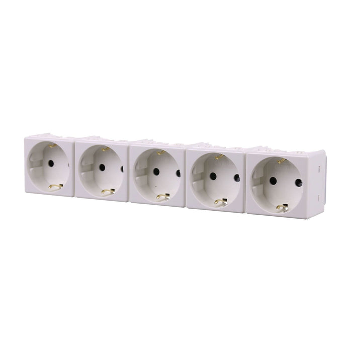 Priza schuko Gewiss Top System, 2 module, IP20, alba, set 5 buc WALTI