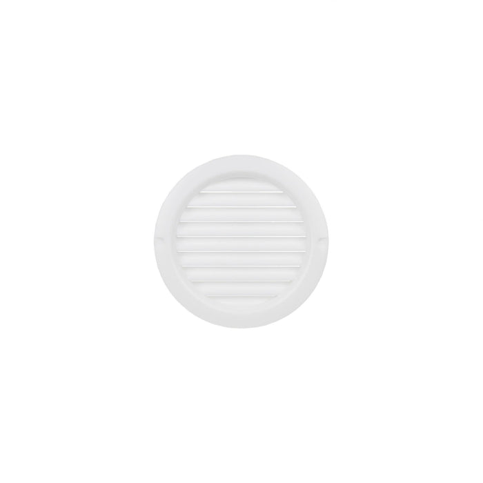 Grila ventilatie pentru usa, cu plasa, plastic, Ø 8 cm, alba WALTI
