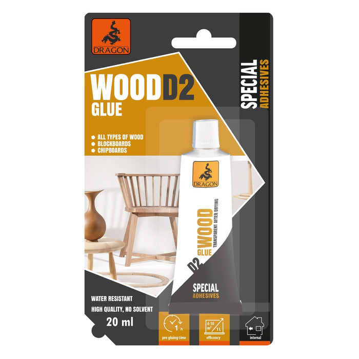 Adeziv Dragon, de reparare, pentru lemn, clasa D2, 20 ml, transparent WALTI