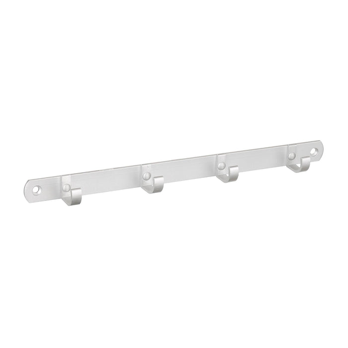 Cuier perete, 4 agatatoare simple, aluminiu, 2 cm, argintiu WALTI