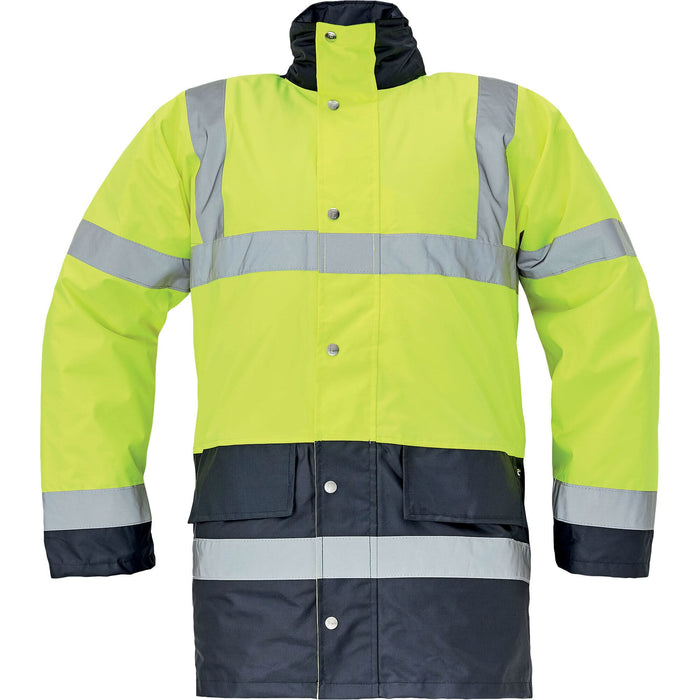 Jacheta de lucru Cerva SEFTON, poliester, marimea 50 (M), galben HV/ bleumarin WALTI