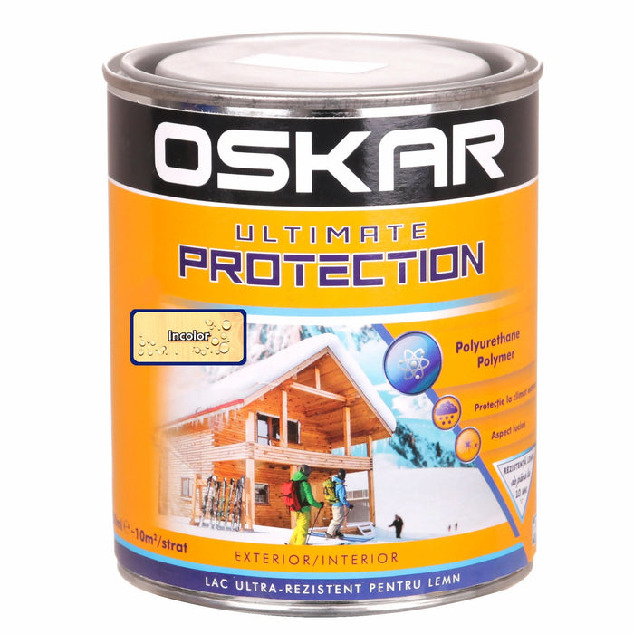 Lac protector lemn Oskar Ultimate Protection, ultra rezistent, alchidic, lucios, incolor, 0.75 L WALTI