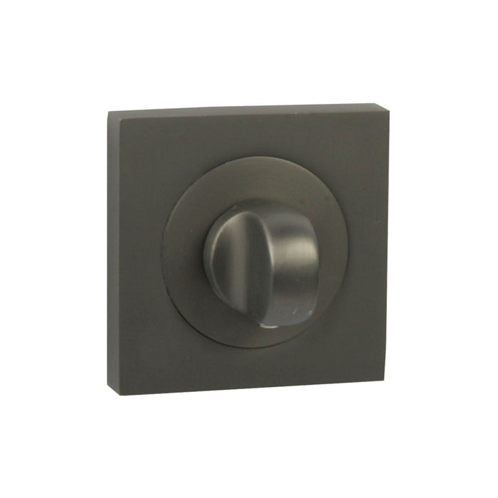 Rozeta usa interior, Qubik, cu buton inchidere, aluminiu, gri WALTI