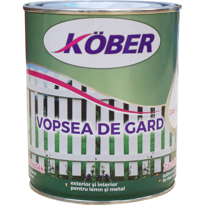 Email pe baza de solvent Kober, pentru lemn si metal, gri, aspect lucios, 0.75 L WALTI