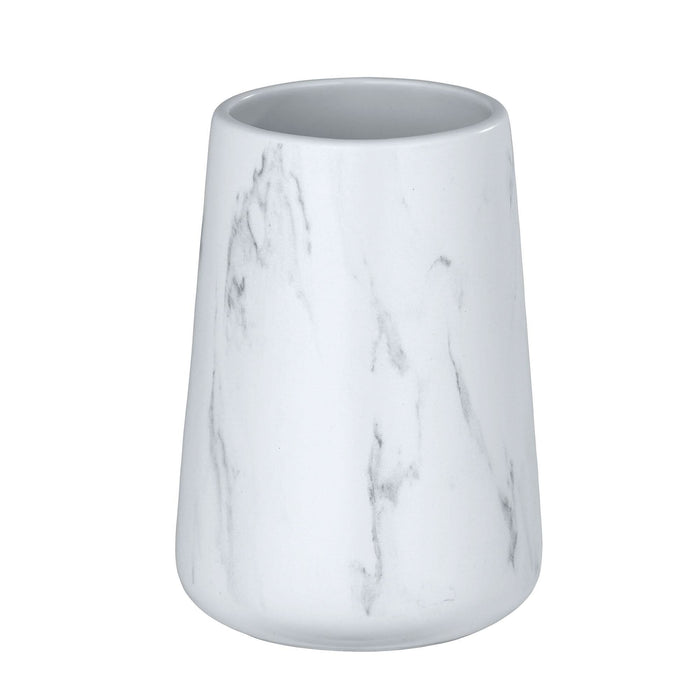 Pahar baie pentru igiena dentara Adrada, din ceramica, gri si alb mat WALTI