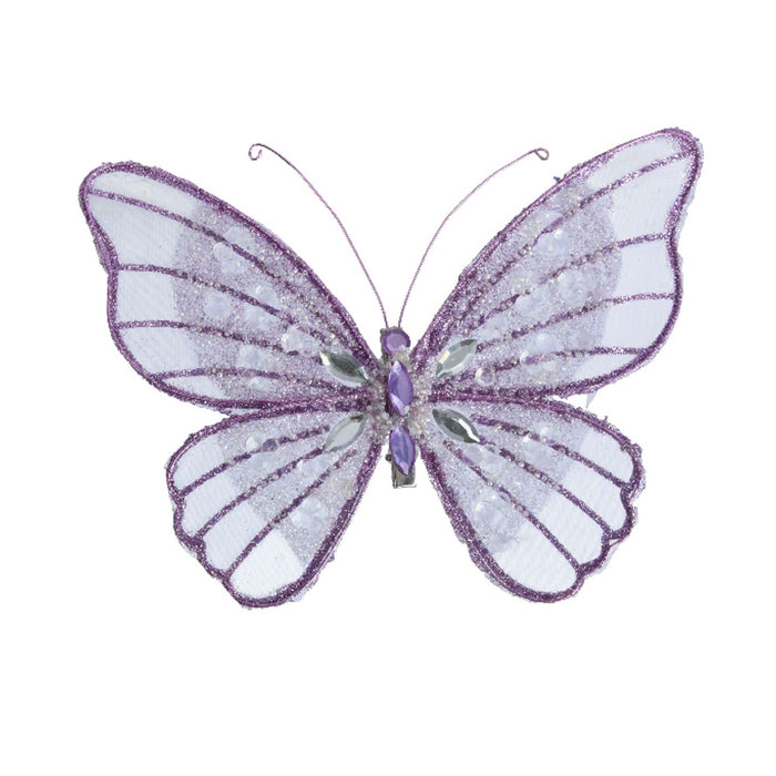 Decoratiune fluture mov 15 cm WALTI