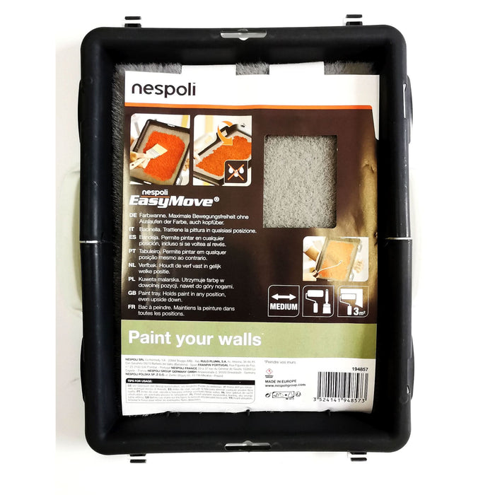 Tava absorbanta pentru vopsit, din plastic, neagra, Nespoli EasyMove, 23 x 30 x 3.5 cm WALTI