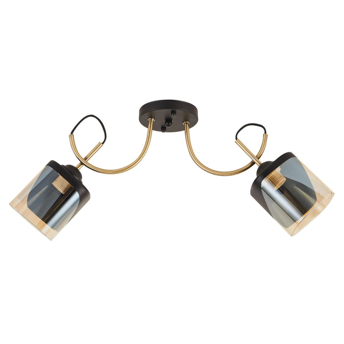 Lustra Smoky, 2 x E27, 60 W, IP20, negru-auriu WALTI