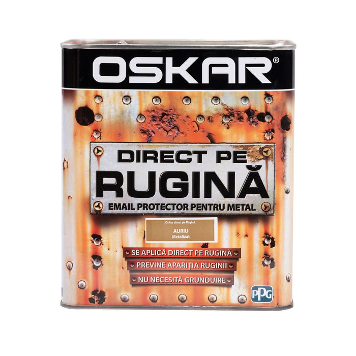 Email pe baza de solvent Oskar Direct pe Rugina, auriu, aspect metalizat, 2.5 L WALTI