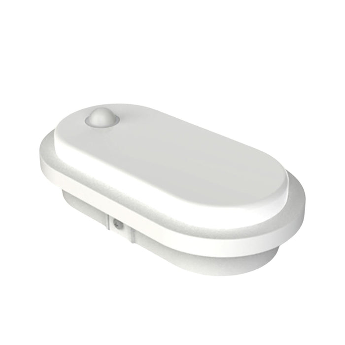 Aplica LED exterior Ezy, 10 W, 1620 lm, lumina neutra, 4000K, IP54, cu senzor de miscare, alb WALTI