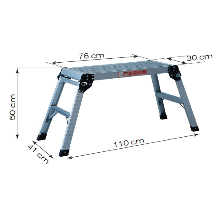 Scara aluminiu Kruger, tip platforma, 76 x 30 cm, max 150 kg WALTI