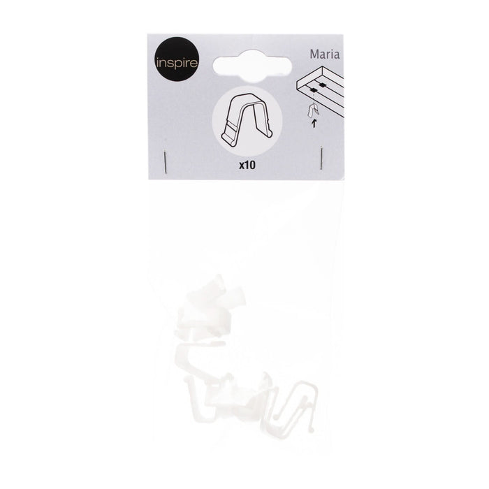 Set 10 opritoare sina PVC Inspire, alb WALTI