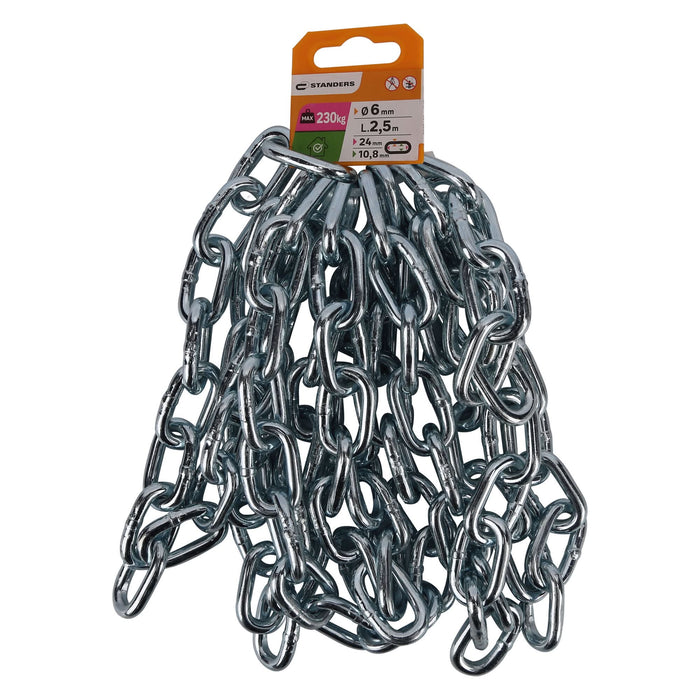 Lant otel zincat zale scurte Standers, Ø 6 mm, 2.5 m, rezistenta max 230 kg WALTI