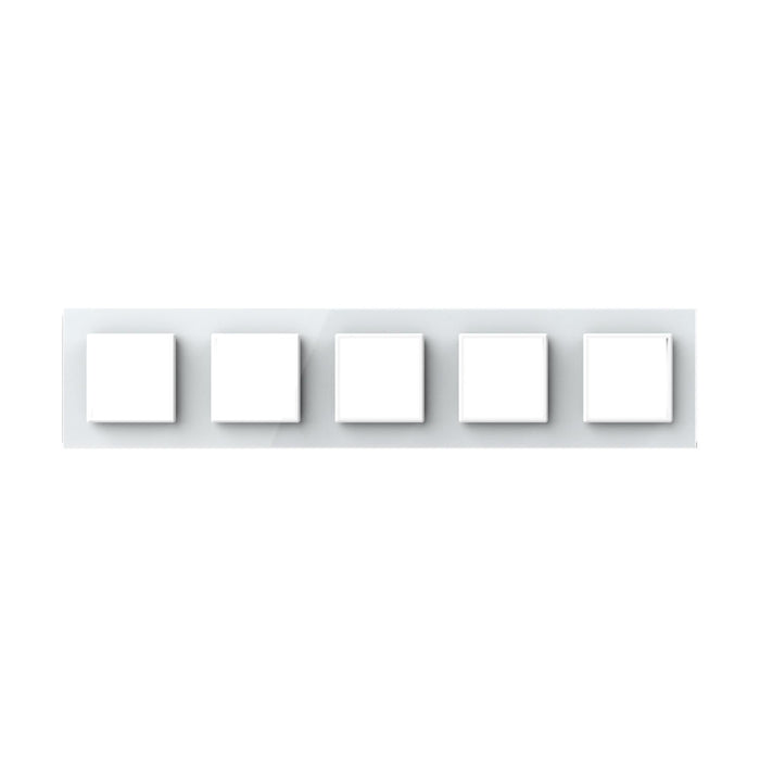 Rama decorativa pentru 5 module Livolo, IP20, alba WALTI