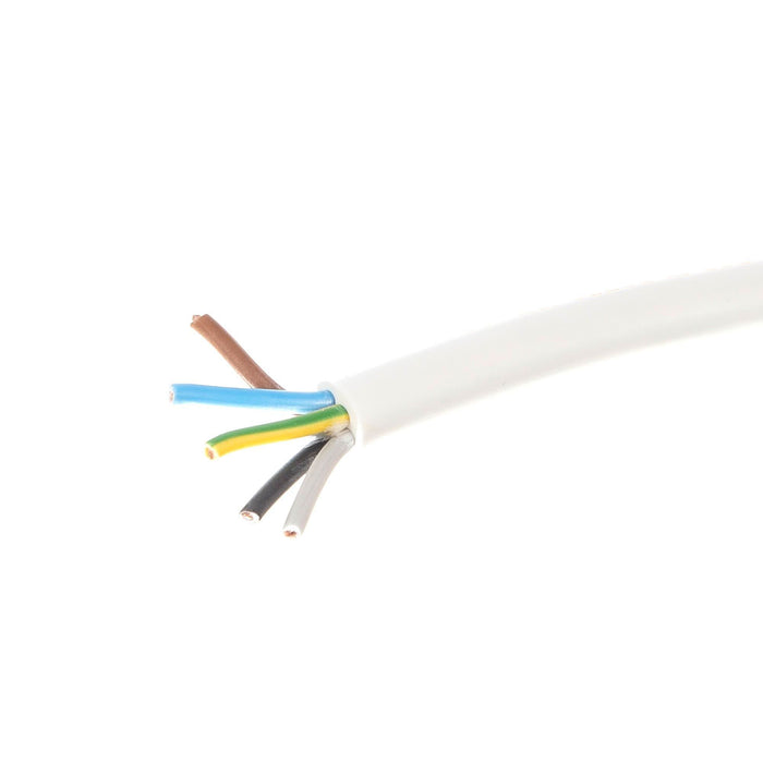 Cablu electric MYYM, H05VV-F, 5 x 1.5 mm², alb, la metru WALTI