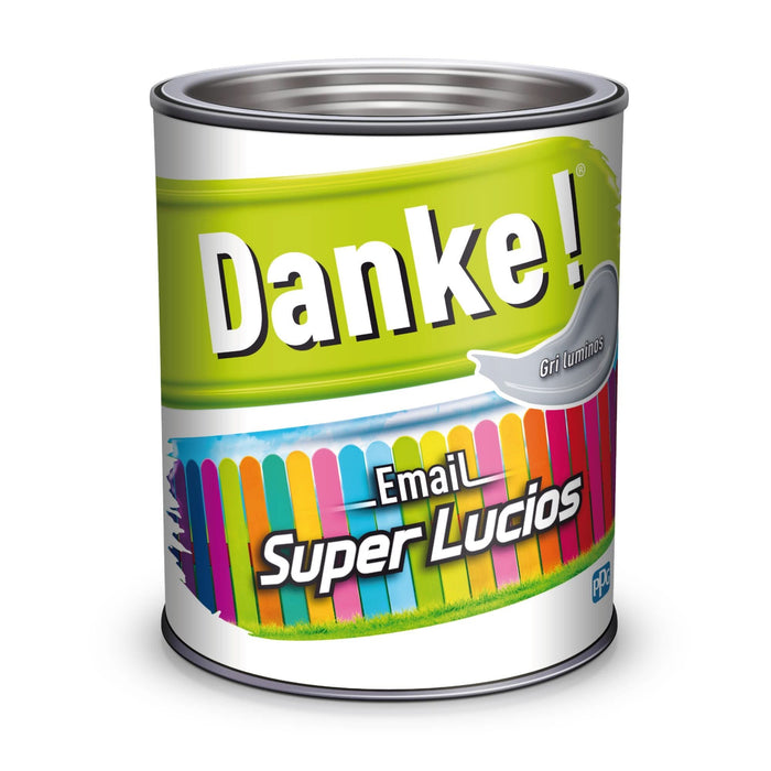 Email pe baza de solvent Danke, pentru lemn si metal, gri luminos, aspect superlucios, 0.75 L WALTI