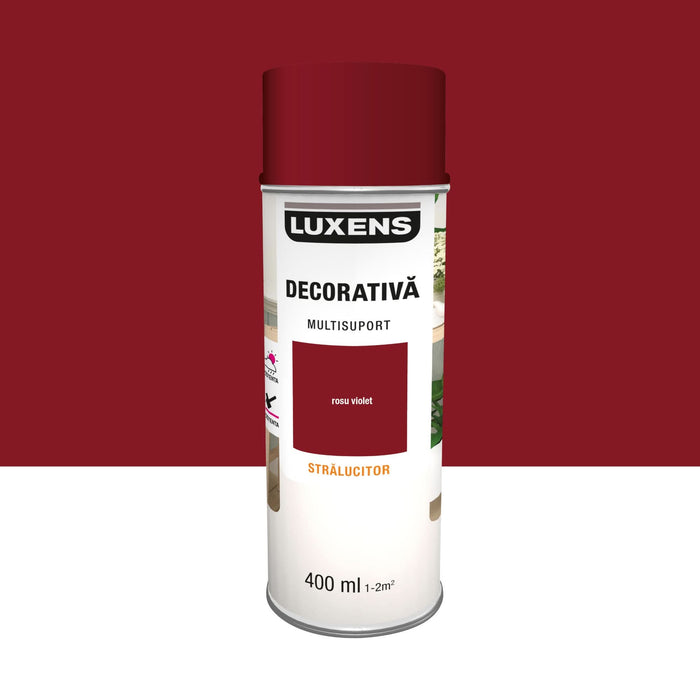 Vopsea spray Luxens, decorativa, rosu violet, lucios, 400 ml WALTI