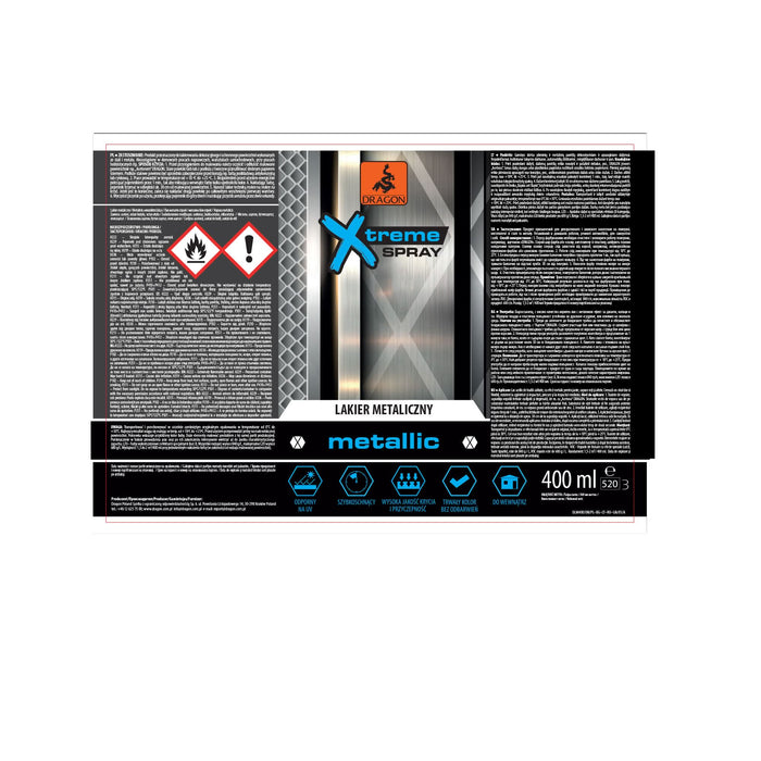 Vopsea spray Dragon, argintiu, lucios, 400 ml WALTI