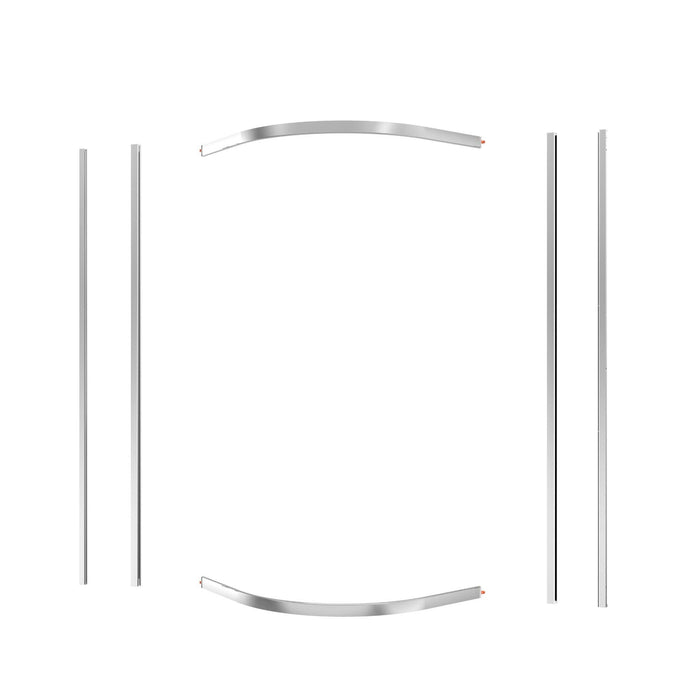Set 2 profile pentru usa culisanta Sensea Easy, 90 x 190 cm, profil argintiu, finisaj crom WALTI