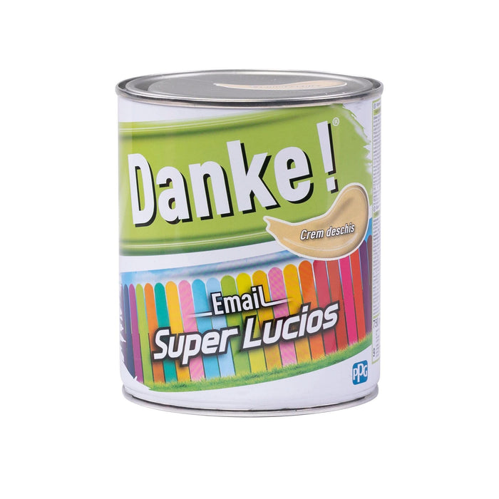 Email pe baza de solvent Danke, pentru lemn si metal, crem deschis, aspect superlucios, 0.75 L WALTI