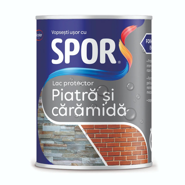 Lac de protectie Spor, pentru piatra si caramida, lucios, incolor, 0.75 L WALTI