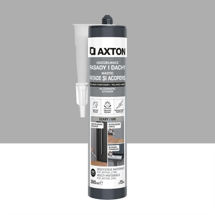 Mastic Axton, pentru fatade si acoperis, gri, 280 ml WALTI