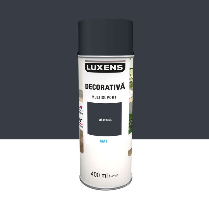 Vopsea spray Luxens, decorativa, gri antracit, mat, 400 ml WALTI