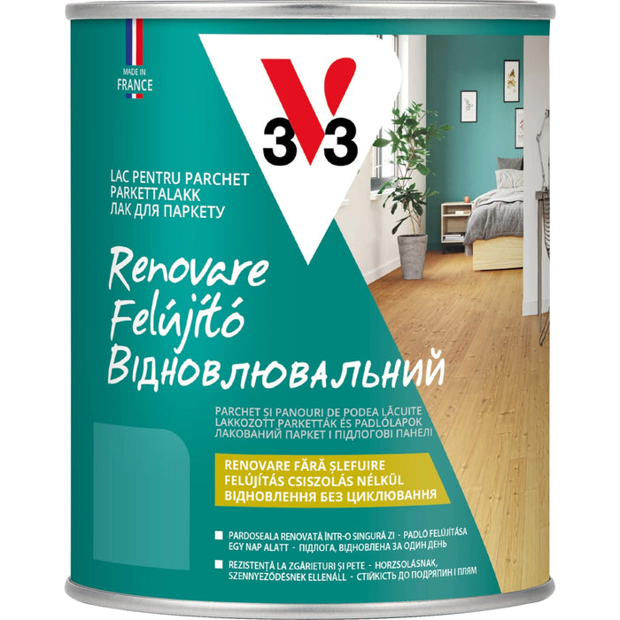 Lac de protectie V33, baza apa, pentru parchet, satinat, incolor, 0.75 L WALTI