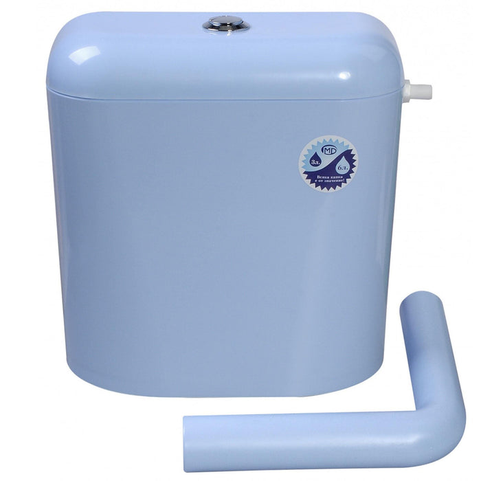 Rezervor WC, montaj la semi-inaltime, actionare dubla, alimentare laterala, 6 L, 3/6", albastru WALTI
