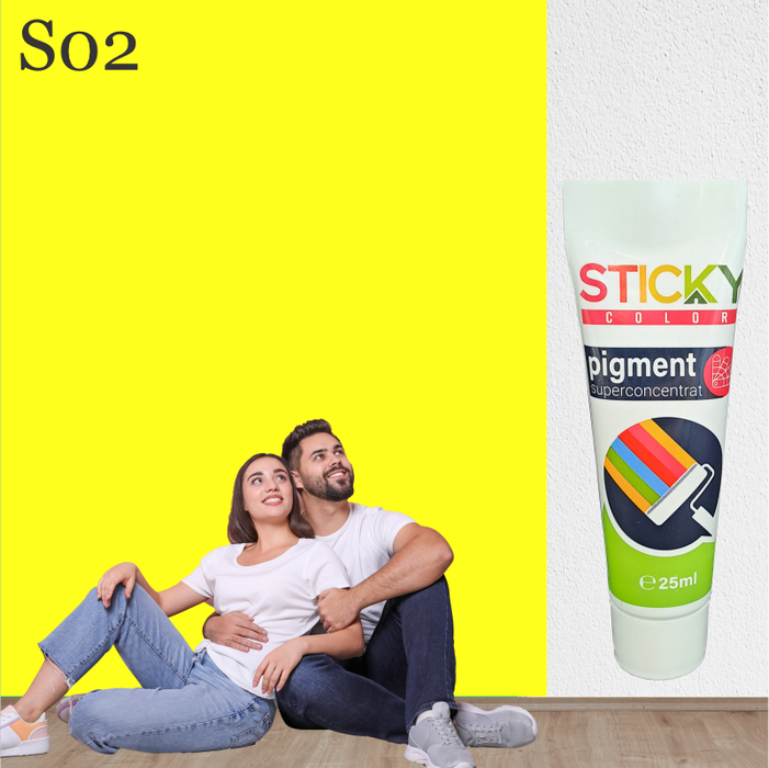 Pigment Sticky, galben banana S02, 25 ml, interior/exterior WALTI