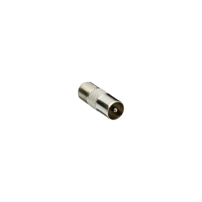 Adaptor cablu TV Lexman, coaxial, tip F, 9.52 mm, mama-tata, metal, argintiu WALTI