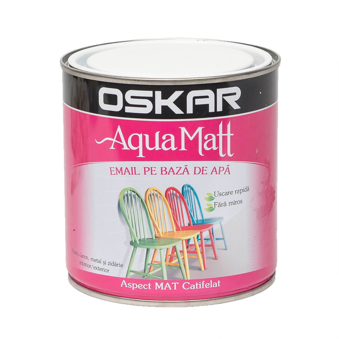 Email pe baza de apa Oskar Aqua Matt, pentru lemn si metal, turcoaz couture, aspect mat, 0.6 L WALTI