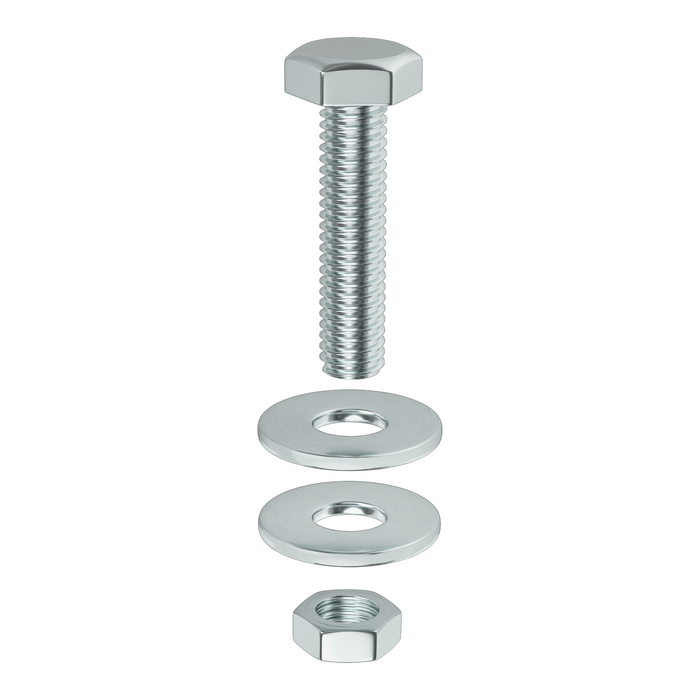 Suruburi metrice cu cap hexagonal, saiba si piulita, otel, M5 x 60 mm (6 buc) WALTI