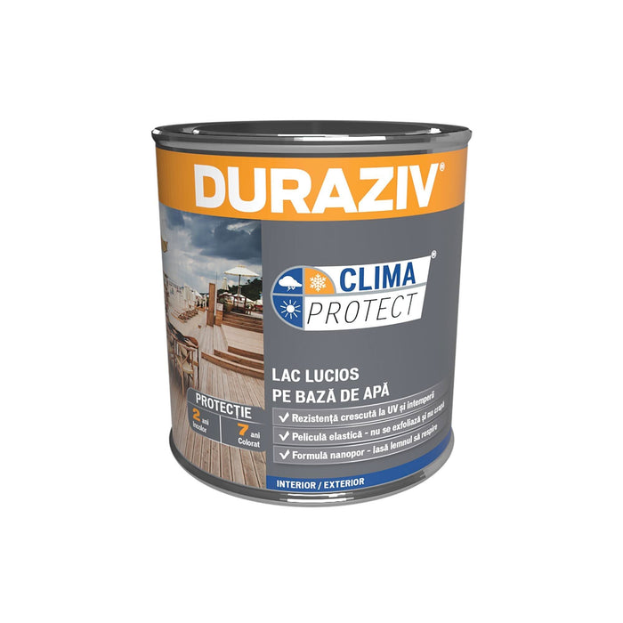 Lac protector lemn Duraziv Clima Protect, acrilic, lucios, nuc, 0.65 L WALTI