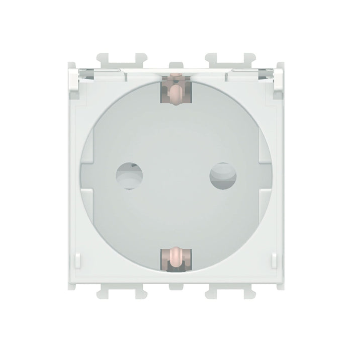 Priza schuko Schneider Easy Styl, cu obturator, cu clapeta, 1 modul, IP20, alba WALTI
