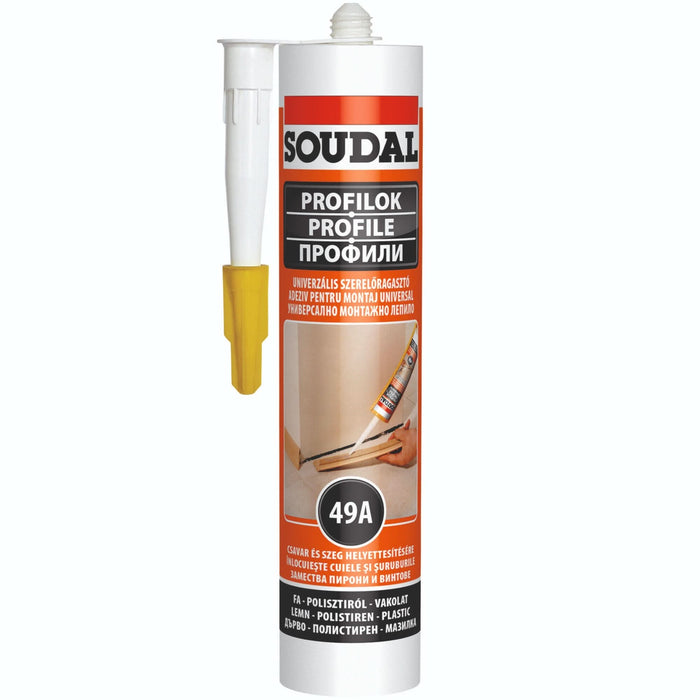 Adeziv Soudal 49A, de asamblare si montaj, alchidic, pentru profile, 280 ml, crem WALTI