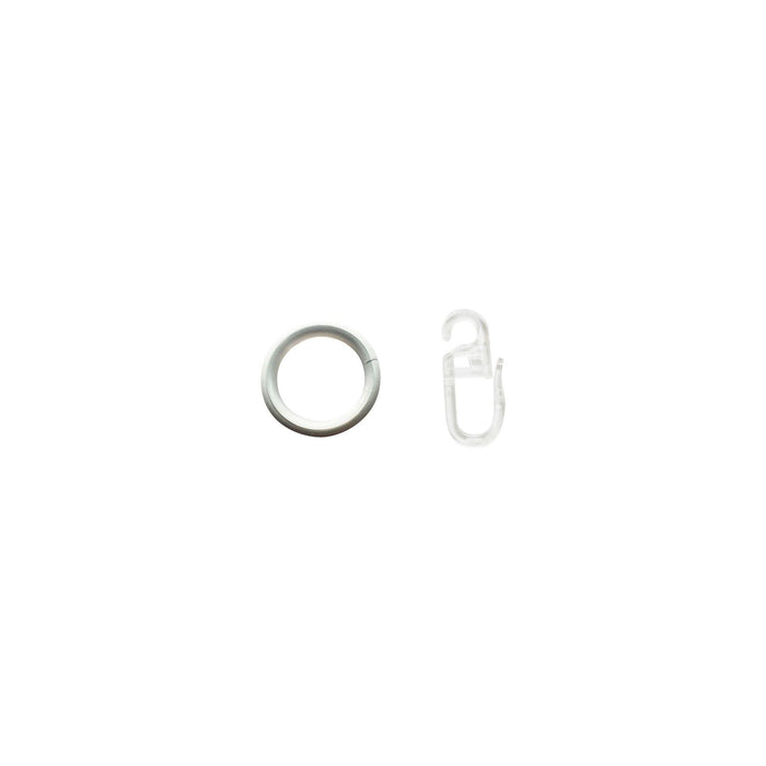 Set 10 inele metal silentioase cu clips, 19 mm, alb mat WALTI