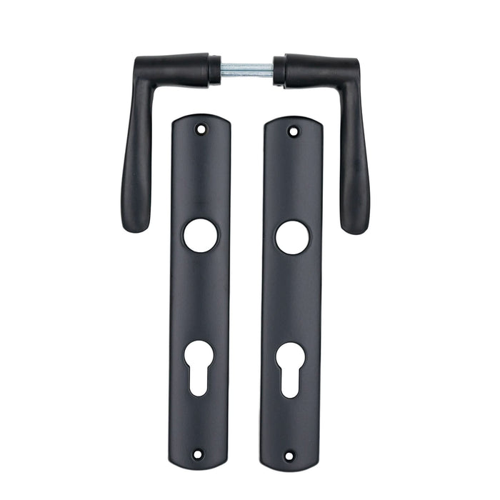 Maner cu sild usa interior, 72 mm, pentru cilindru, aluminiu, negru WALTI