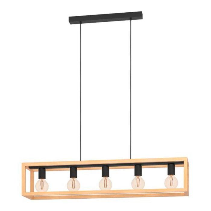 Pendul Elgort, 5 x E27, 40 W, otel/lemn WALTI