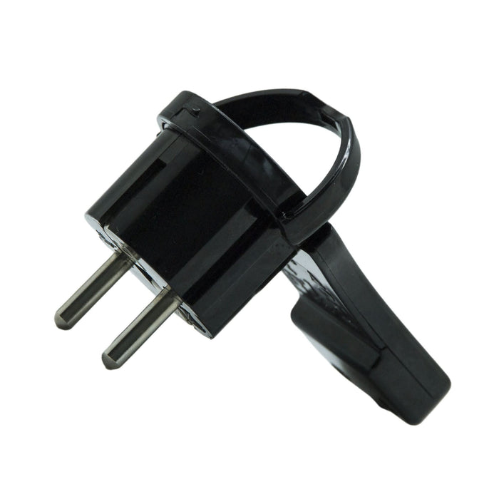 Stecher plat cu inel 16A, negru WALTI