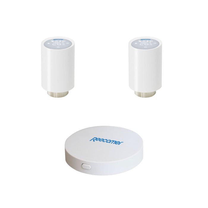 Set dispozitiv Gateway Reecomer + 2 capete termostatice cu afisaj de temperatura, Wi-Fi WALTI