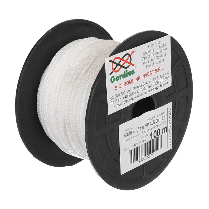 Snur crosetat, polipropilena, Ø 1.5 mm x L 100 m, forta de rupere max 14 kg WALTI